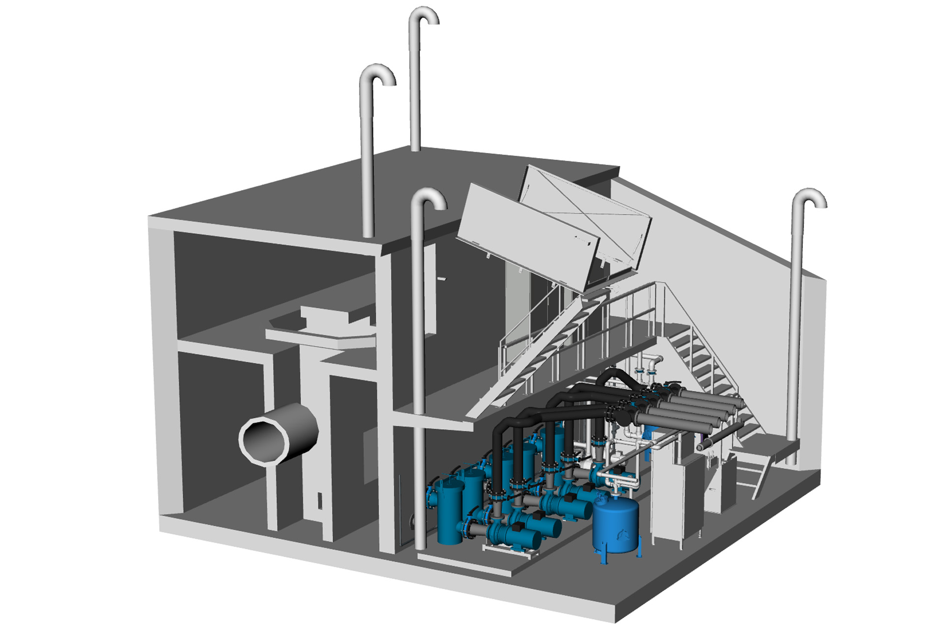 model 3D fontein, fonteinen, ontwerp, BIM, CAD, werkvoorbereiding, engineering, ontwerpen, civiel, productietekeningen